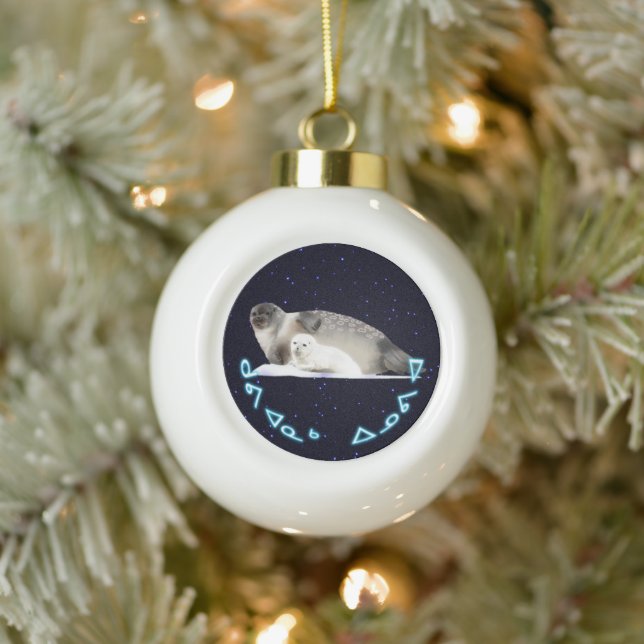 Kuvianak Innovia - Ringed Seal Ceramic Ball Christmas Ornament (Tree)