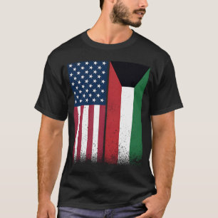 Kuwai Kuwaiti American Flags Proud USA Kuwait T-Shirt