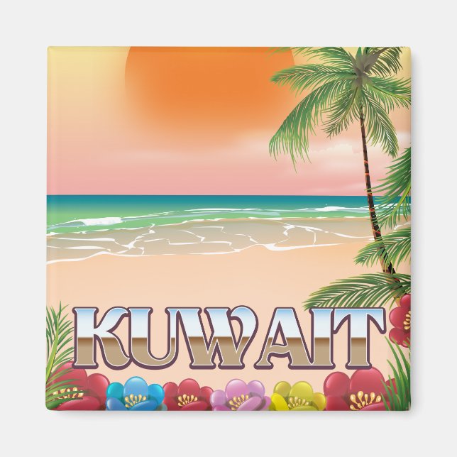 kuwait beach travel poster magnet (Front)
