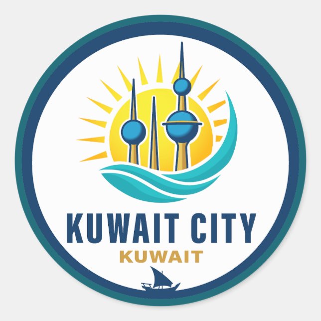 Kuwait City Kuwait Middle East Classic Round Sticker (Front)