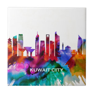 Kuwait City Skyline Ceramic Tile