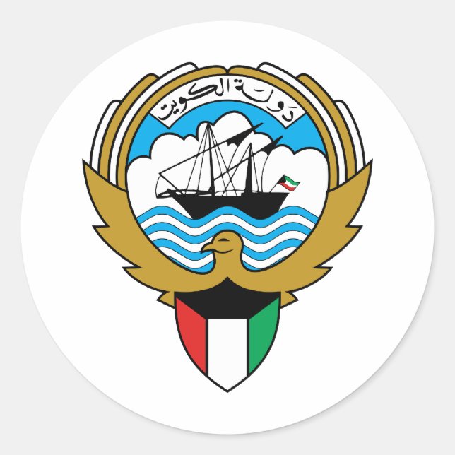 Kuwait Coat of Arms Classic Round Sticker (Front)