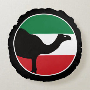 Kuwait Dromedary Kuwaiti National Animal Flag Round Cushion