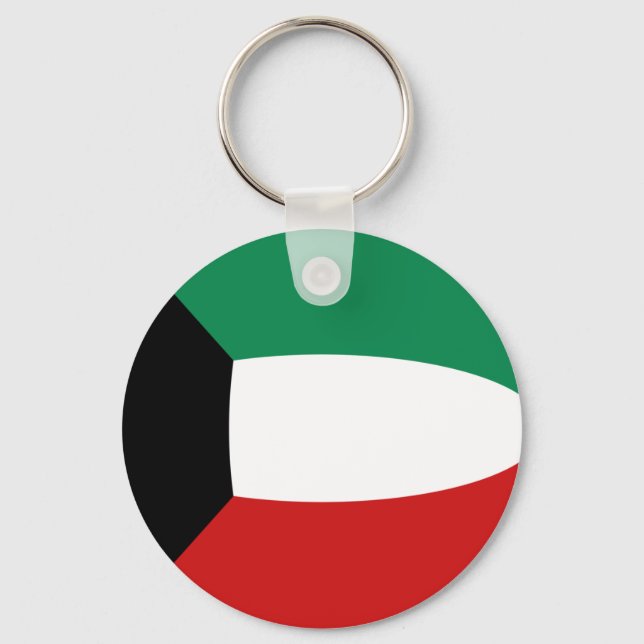 Kuwait Fisheye Flag Keychain (Front)