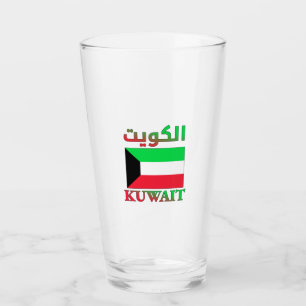 Kuwait Flag الكويت Arabic & English WordArt Glass