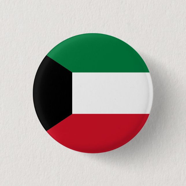 Kuwait Flag 3 Cm Round Badge (Front)