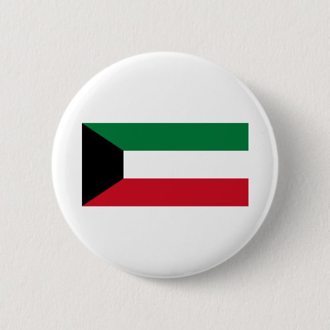 Kuwait Flag 6 Cm Round Badge (Front)