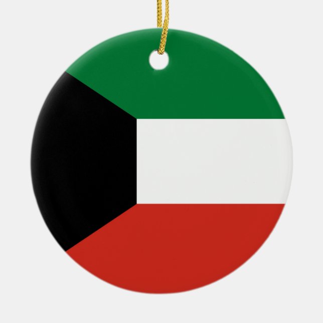 Kuwait flag ceramic ornament (Front)