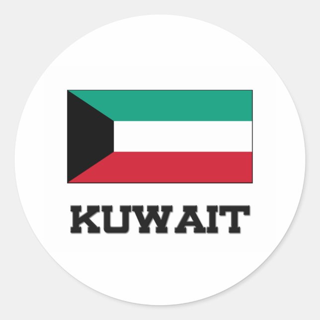 Kuwait Flag Classic Round Sticker (Front)