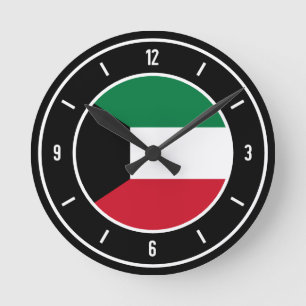 Kuwait Flag Elegant Round Clock