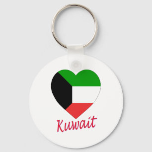 Kuwait Flag Heart Key Ring