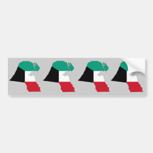 Kuwait Flag Map Bumper Sticker