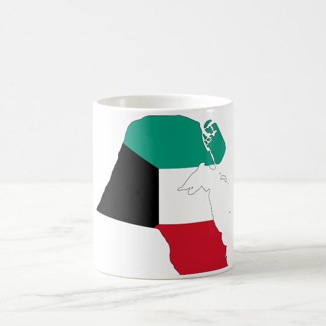 Kuwait Flag Map Coffee Mug (Center)