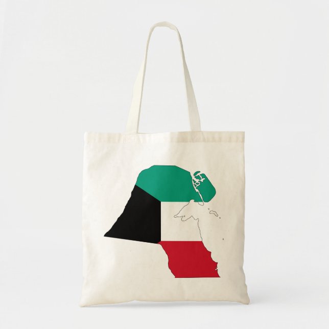 Kuwait Flag Map Tote Bag (Front)
