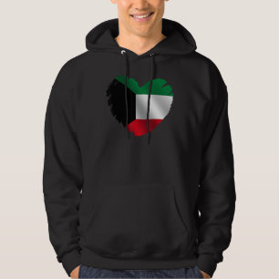 Kuwait Flag On Shape Of Heart Kuwaiti Kuwait Hoodie