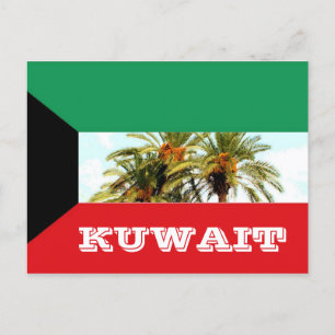 Kuwait flag postcard