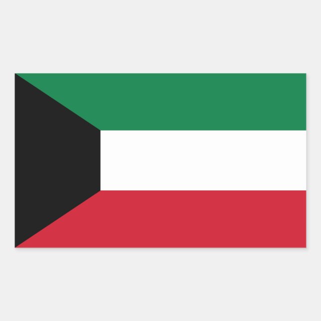 Kuwait Flag Rectangular Sticker (Front)