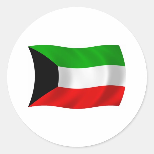 Kuwait Flag Sticker (Front)