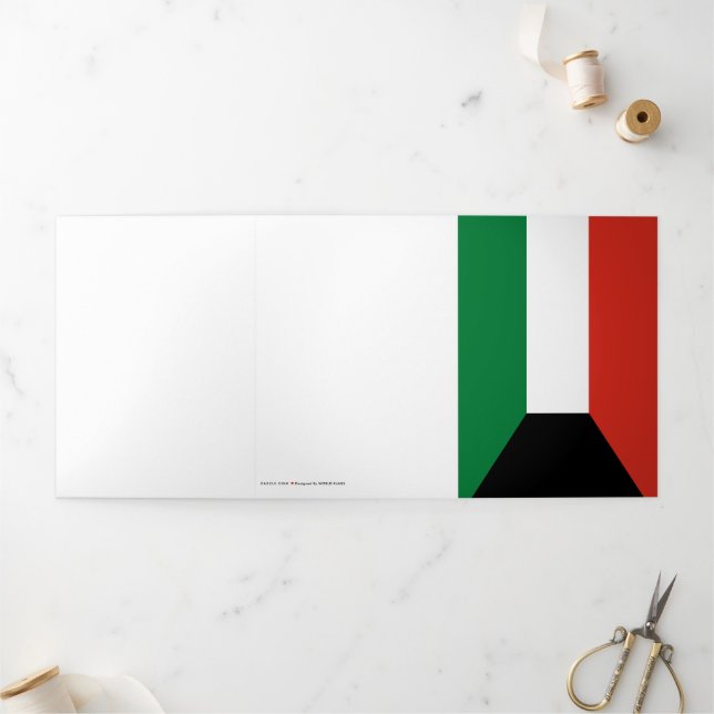 Kuwait flag Tri-Fold card (Outside)