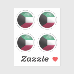 Kuwait Glossy Circle Flag 