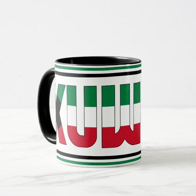 Kuwait Islands National Flag Patriotic Coffee Mug (Front Left)