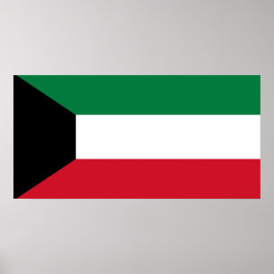 Kuwait National World Flag Poster