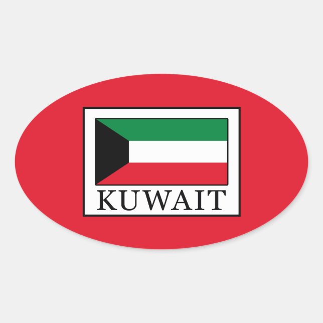 Kuwait Oval Sticker (Front)