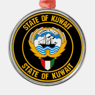 Kuwait Round Emblem Metal Ornament