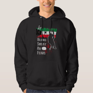 Kuwait Supporter Blood Sweat No Fears Ice Hockey Hoodie