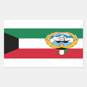 Kuwaiti Flag & Emblem, Flag of Kuwait Rectangular Sticker