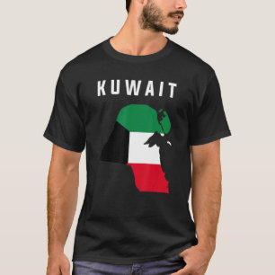 Kuwaiti Flag Inside Map Of Kuwait Tee