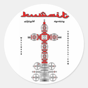Kuwaiti Oil Fields,Well Head,Sticker,Oil,Gas,Rigs Classic Round Sticker
