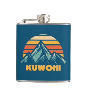 Kuwohi North Carolina Tennessee Retro Turquoise Hip Flask