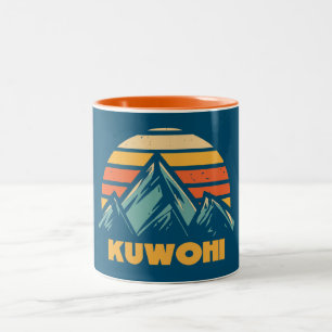 Kuwohi North Carolina Tennessee Retro Turquoise Two-Tone Coffee Mug
