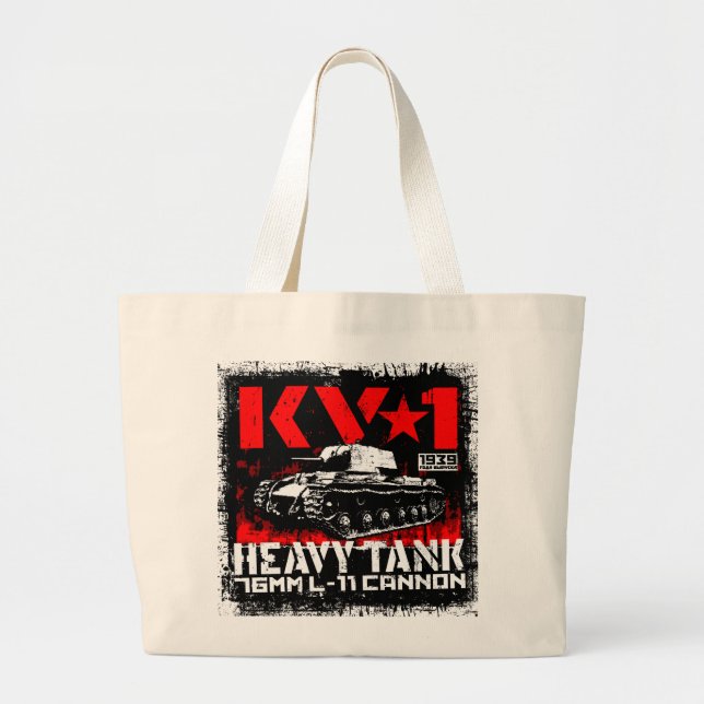 KV-1 Soviet heavy tank Large Tote Bag (Front)