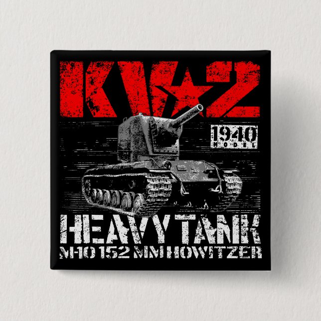 KV-2 Soviet heavy tank 15 Cm Square Badge (Front)