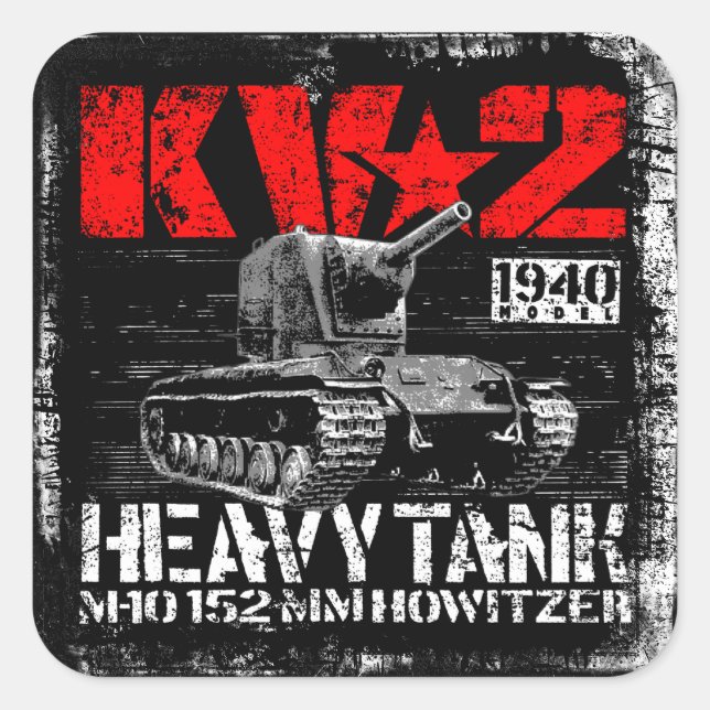 KV-2 Soviet heavy tank Square Sticker (Front)