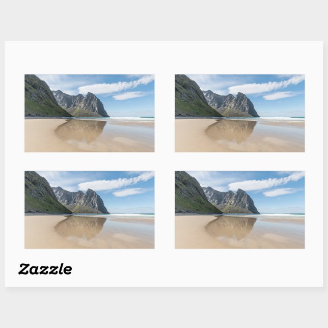 Kvalvika Lofoten Norway Rectangular Sticker (Sheet)