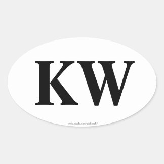 "KW" Key West Oval Bumper Sticker