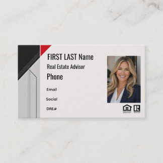 KW Legacy Angle RdGryBlk Business Card