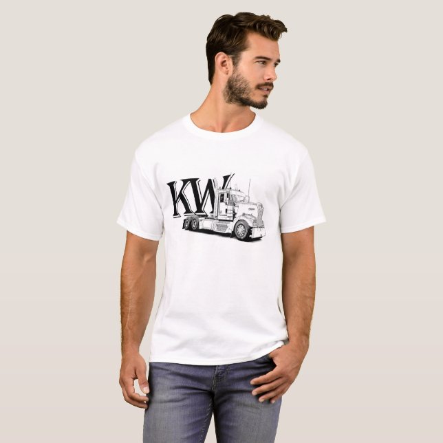 KW W900 t-shirt big rig shirt (Front Full)