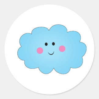 Kwaii cloud classic round sticker