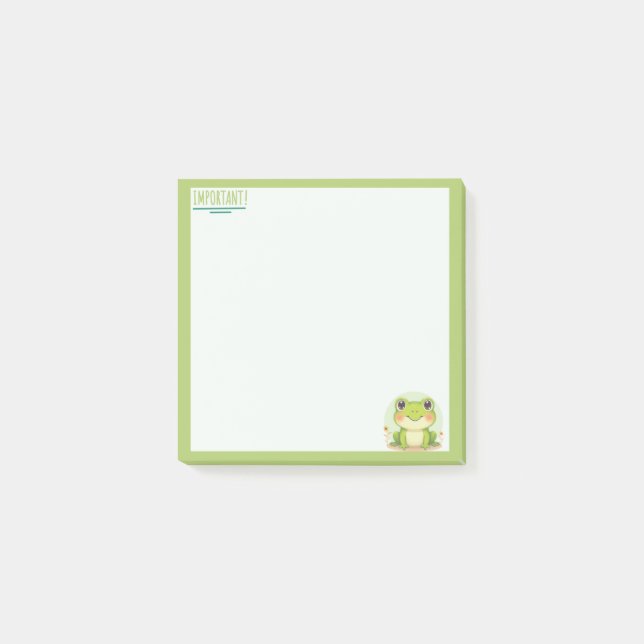 Kwaii style Frog Pastel Green Note (Front)