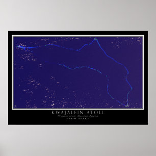 Kwajalein Atoll Marshall Islands Satellite Map Poster