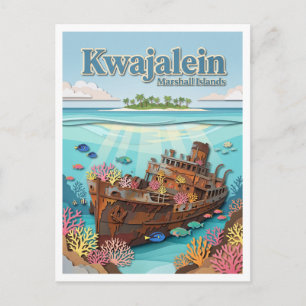 Kwajalein Atoll WWII Wrecks Marshall Islands Postcard