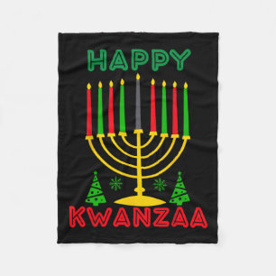 Kwanza 2024 Christmas Afro-american Kids Mens Happ Fleece Blanket