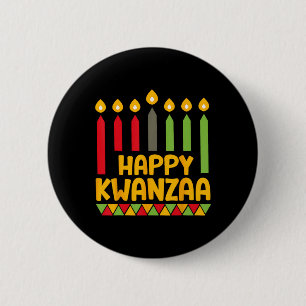 Kwanza 2024 Christmas Afro-american Kids Women Hap 6 Cm Round Badge
