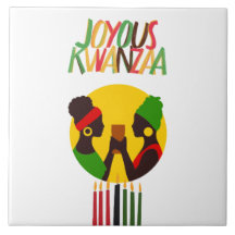Kwanza Decor Ceramic Tile Trivet Decoration