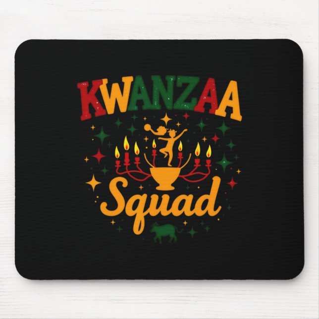 Kwanza Squad Family Afro-american Happy Kwanzaa Sq Mouse Pad (Front)