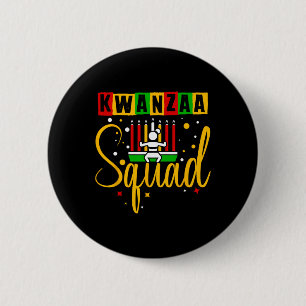 Kwanza Squad Family Christmas Afro-american Happy 6 Cm Round Badge